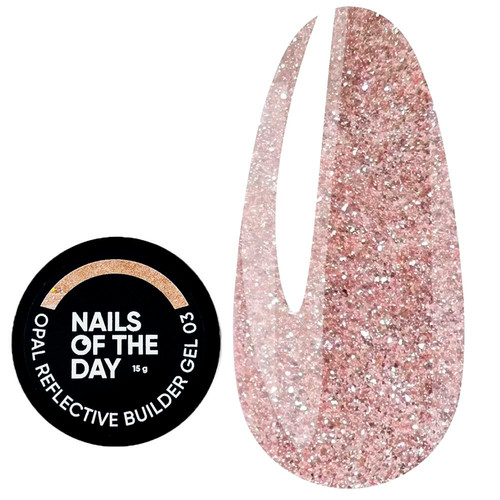 Gel NAILSOFTHEDAY Opal reflektierendes Aufbaugel 03 warmes Nude mit Opalglanz 15 g - Фото №1