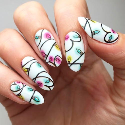 Manicure with winter patterns (Garland)
