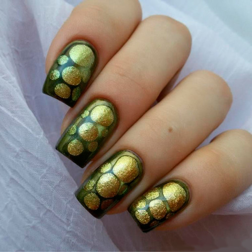 Осенние узоры на ногтях (Капли Золота)