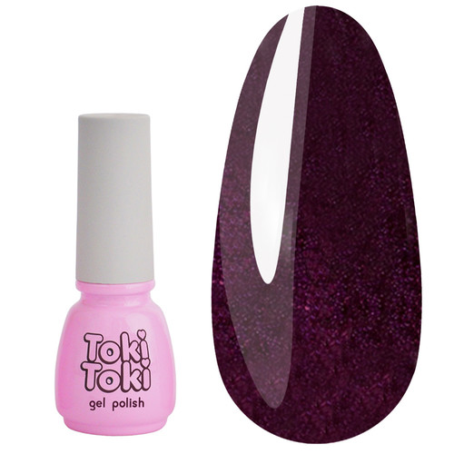 Gel polish Toki-Toki № 043 burgundy purple with glitter 5 ml - Фото №1