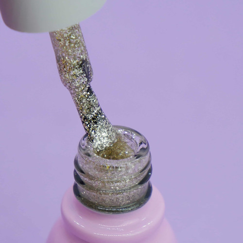 Gel polish Toki-Toki № 071 light gold liquid foil 5 ml - Фото №2