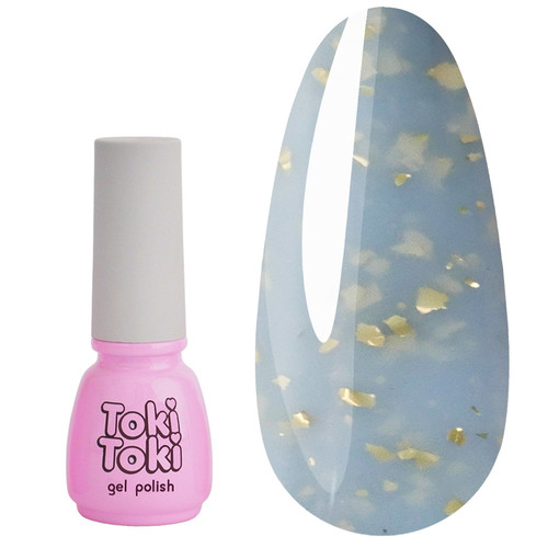 Gel polish Toki-Toki Magic Touch № 005 blue with gold leaf 5 ml - Фото №1