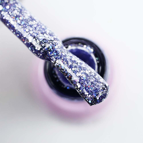 Gel polish Toki-Toki Disco № 003 violet with glitter 5 ml - Фото №2