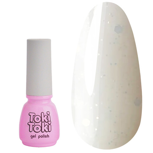Gel polish Toki-Toki Fairytale FT02 white with holographic glitter 5 ml - Фото №1