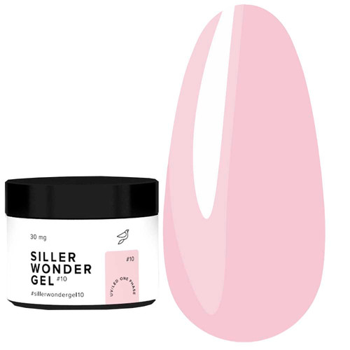 Gel for extensions Siller UV/LED One Phase Wonder Gel Pure White №10 pink cloud 30 ml (u0000012840) - Фото №1