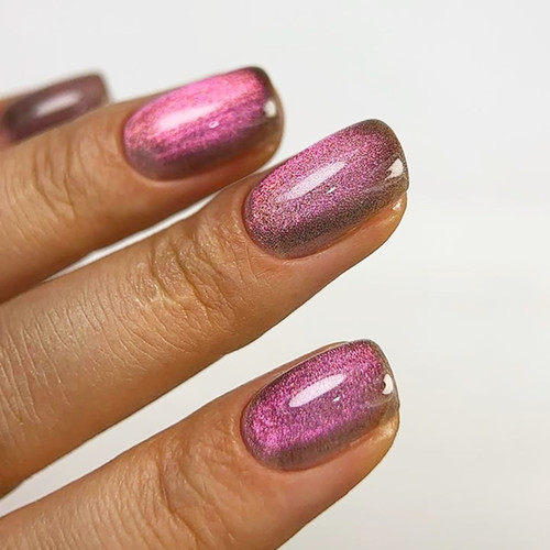 Гель-лак DARK Cat Eye 21 розово-фиолетовый 6 мл - Фото №3