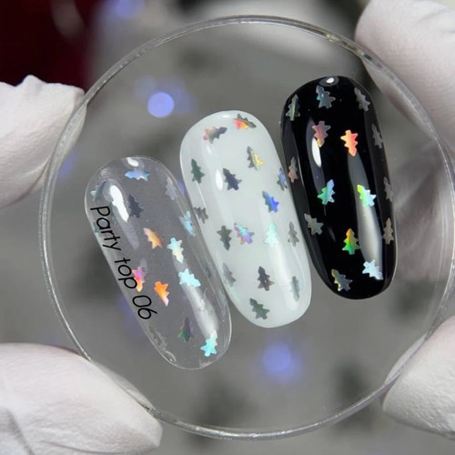 Топ NAILSOFTHEDAY Party top 06 с голографическими елками 10 мл - Фото №2