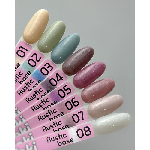 Toki-Toki Rustic Base RB02 light green with shimmer 5 ml - Фото №3