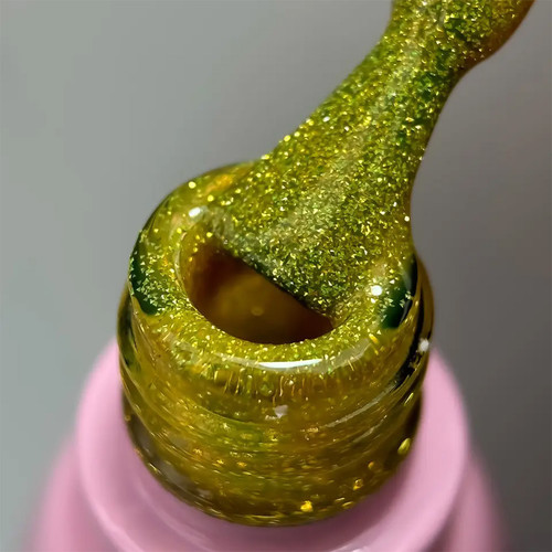 Gel polish Toki-Toki Glitz GZ05 reflective yellow 5 ml - Фото №2