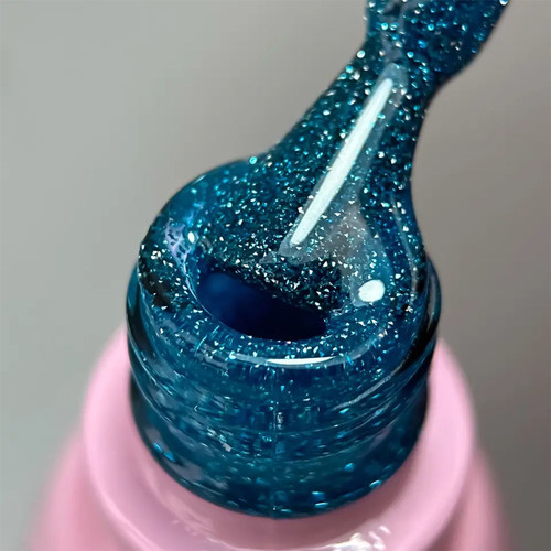 Gel polish Toki-Toki Glitz GZ07 reflective blue 5 ml - Фото №2