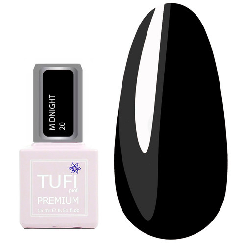 Гель-лак TUFI profi PREMIUM Midnight 20 черное затмение 15 мл (0318198) - Фото №1