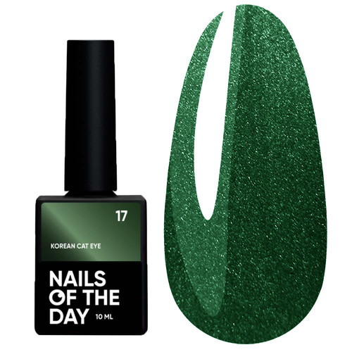 Gel polish NAILSOFTHEDAY Korean cat eye 17 green 10 ml - Фото №1