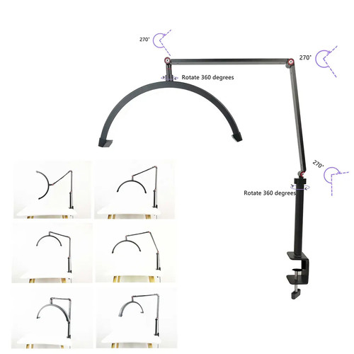 Half-moon lamp MASTER with clamp shadowless LED 400*200*40 mm 20W black - Фото №4