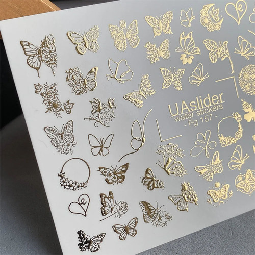 Slider design UAslider foil gold butterflies №Fg 157 - Фото №2