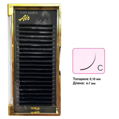 Ресницы Divochi Air MIX черный изгиб C 0.10 20 рядов 4-7 мм
