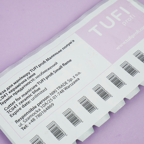 Ceramic manicure cutter TUFI profi Small flame TC041 blue - Фото №4