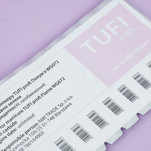 Manicure cutter TUFI profi Flame WG072 carbide green - Фото №4