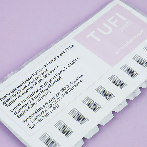 Diamond manicure cutter TUFI profi Flame 243 023LB diameter 2.3 mm blue - Фото №4