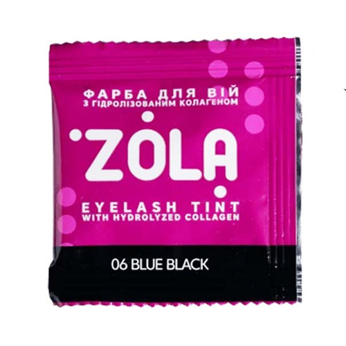Eyebrow paint ZOLA in a bag 5 ml 06 blue-black + oxidizer 1.8% - Фото №1