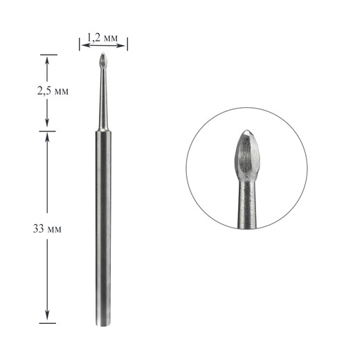 Manicure cutter Staleks EXPERT carbide nail cleaner mini diameter 1.2 mm / working part 2.5 mm