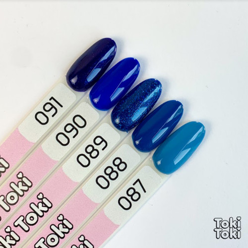 Gel polish Toki-Toki № 089 dark blue with glitter 5 ml - Фото №2