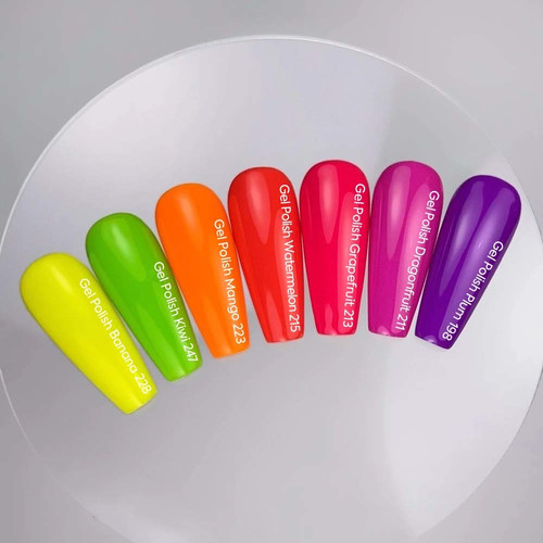 Gel polish NAILSOFTHEDAY Grapefruit 213 neon raspberry 10 ml - Фото №5