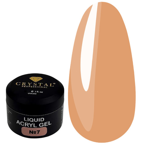 Crystal Liquid Acryl Gel №7 light orange 30 ml - Фото №1