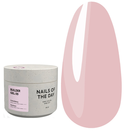 Gel for extension NAILSOFTHEDAY Builder gel 09 milky pink 30 ml - Фото №1