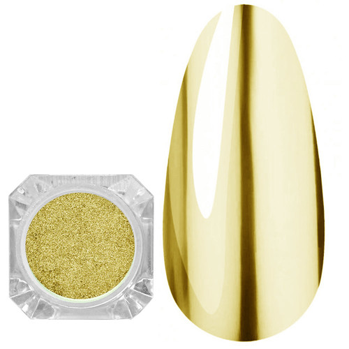 MANY BEAUTY Nagellack mit Chrom-Effekt und Pinsel | Spiegelgold - Фото №1