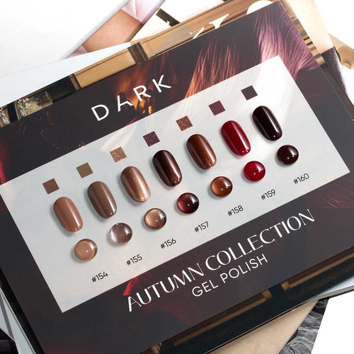 Gel polish DARK 158 brown with golden shimmer 10 ml - Фото №6