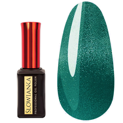 Gel-Nagellack Slowianka CAT EYE 05 dunkelgrün, 8 g