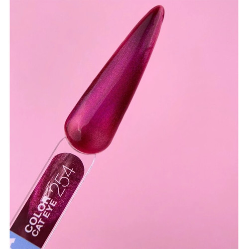 Гель-лак LUNA Color Cat Eye 254 бордовый, розовый 8 мл (047-4119-1234) - Фото №3
