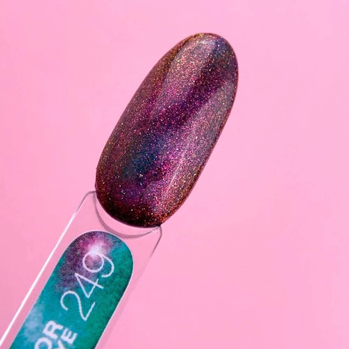 Gel polish LUNA Color Cat Eye 249 dark green, dark pink 8 ml (047-3918-1239) - Фото №3