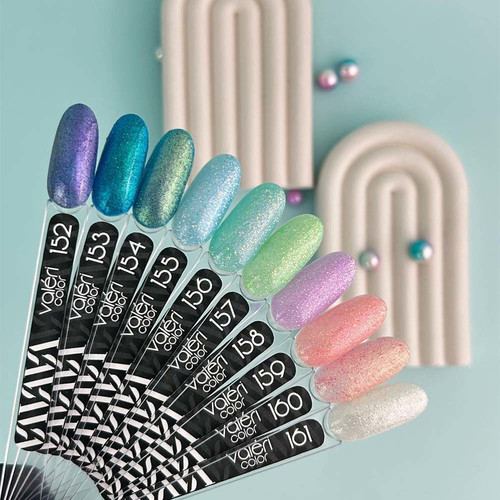 Gel polish VALERI Color №160 beige-gold with micro-glitter 6 ml (VA160) - Фото №3