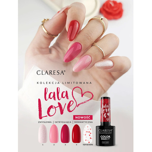 Gel polish Claresa LA LA LOVE 1 light pink with glitter 5 g - Фото №5