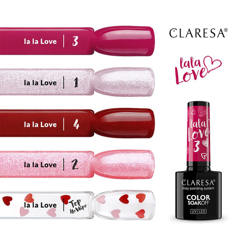 Gel polish Claresa LA LA LOVE 2 pink with glitter 5 g - Фото №4