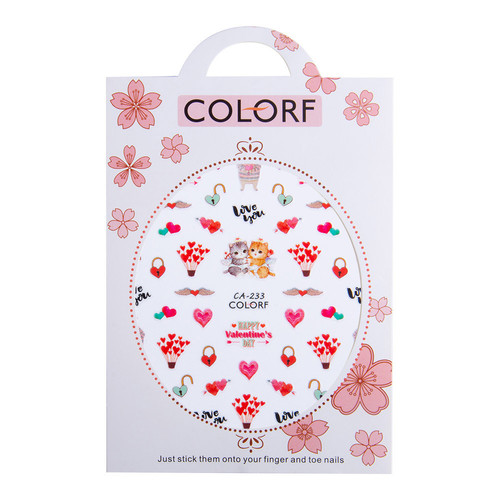 Nail stickers GNBLab thin self-adhesive valentines CA-233 - Фото №3