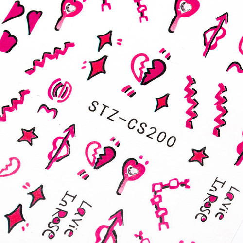 Nail stickers GNBLab thin self-adhesive valentines STZ-CS200 - Фото №2