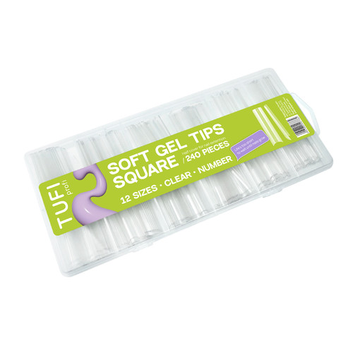 TUFI profi Halbkappen-Softgel-Tips, quadratisch, transparent, 240 Stück (0326341) - Фото №2