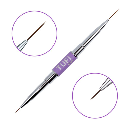 Двухсторонняя кисть для маникюра TUFI profi лайнер 7мм/15мм (0327452) - Фото №1