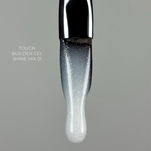 Gel for extensions TOUCH Builder gel Shine mix 01 white with glitter 15 ml - Фото №3