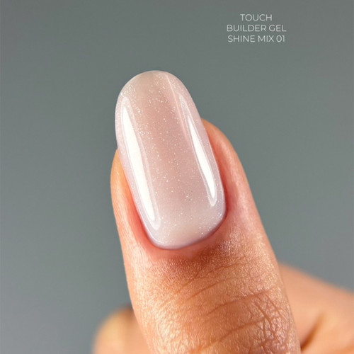 Gel for extensions TOUCH Builder gel Shine mix 01 white with glitter 15 ml - Фото №4