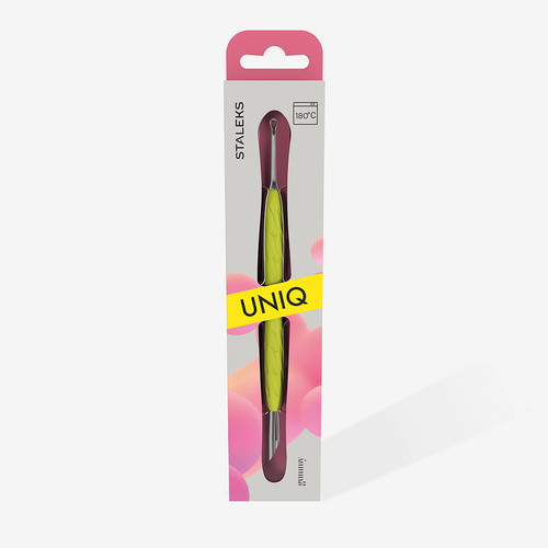 Staleks Gummy Manicure Spatula mit gelbem Silikongriff UNIQ 11 TYP 2 (abgeschrägter Schieber + Ring) - Фото №4