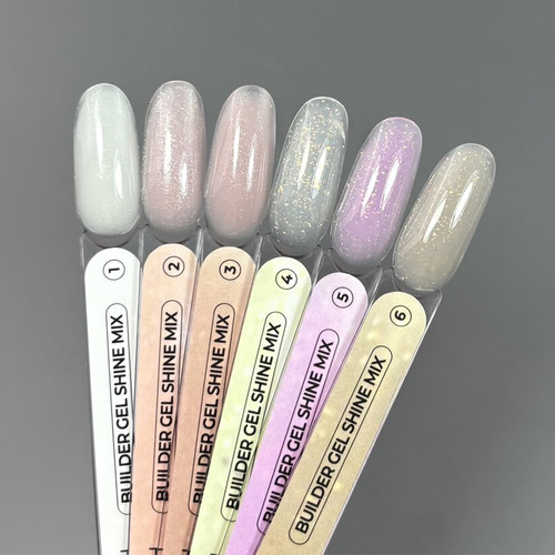 Gel for extensions TOUCH Builder gel Shine mix 01 white with glitter 15 ml - Фото №5