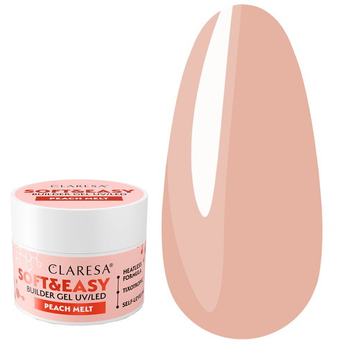 Gel for extensions CLARESA SOFT&EASY PEACH MELT 45 g - Фото №1