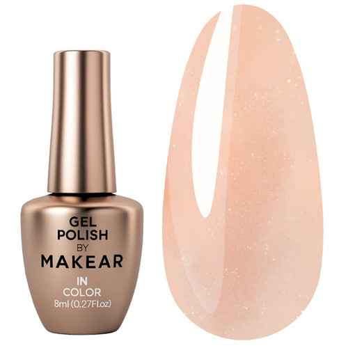 Gel polish MAKEAR Pastel Princess 406 peach with shimmer 8 ml - Фото №1