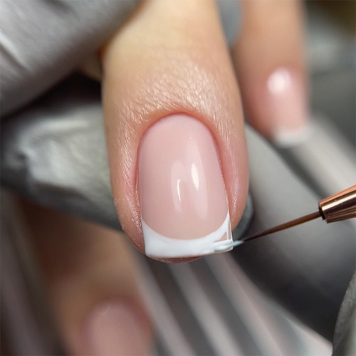 Двухсторонняя кисть DARK бежевая (лайнер 11 мм + плоский квадратный 9 мм) - Фото №6