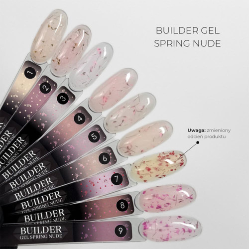 Gel for extension Crystal Builder Gel Spring Nude 7 transparent white with dried flowers 30 ml - Фото №2