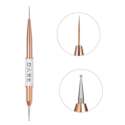 DARK Doppelseitiger Pinsel (13 mm Liner + 1,2 mm Punktierspitze) - Фото №1
