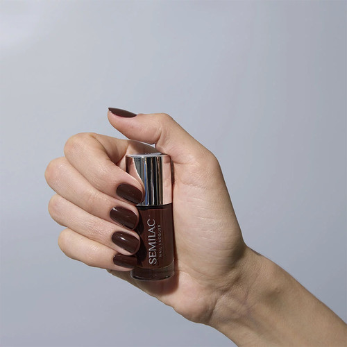 Klassischer Nagellack Semilac Nagellack 111 Espresso 9 ml - Фото №4
